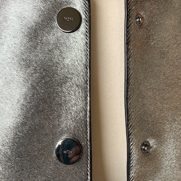 MCM silver calf leather bomber jacket Size M NWT - Picture 4 of 8